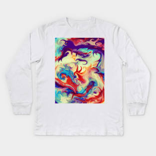 Abstract Liquid Paint Texture Kids Long Sleeve T-Shirt